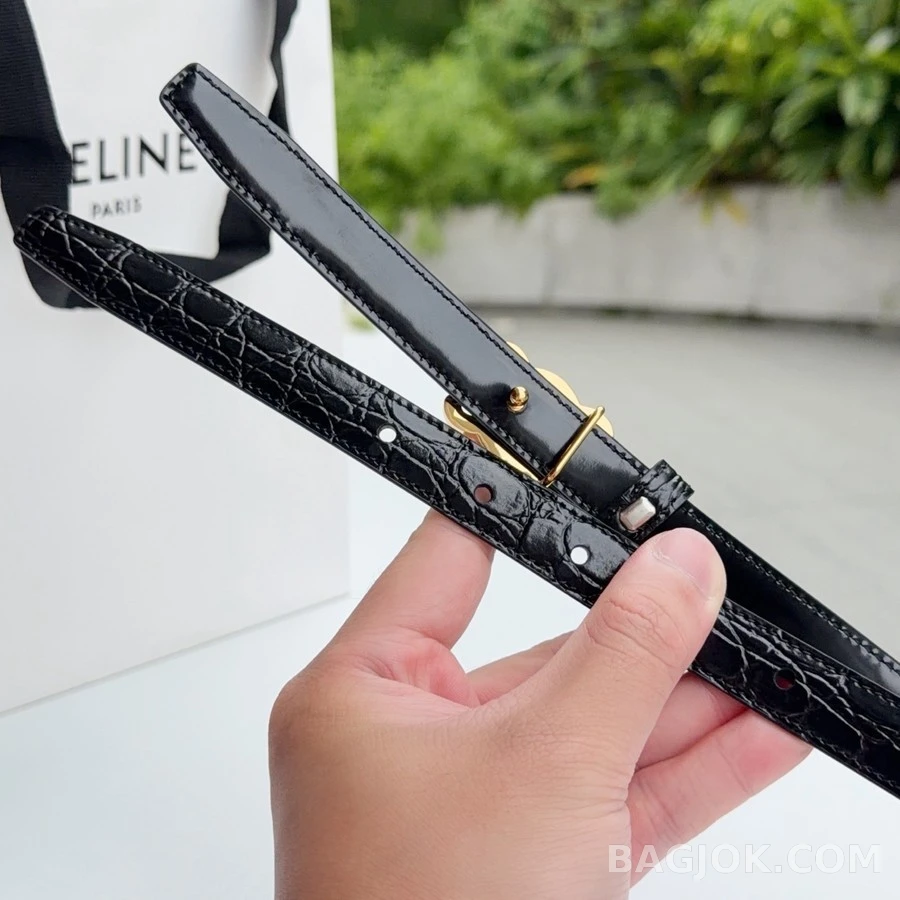 셀린느 셀린느 트리오페 1.8CM 악어 엠보 벨트 상세 이미지