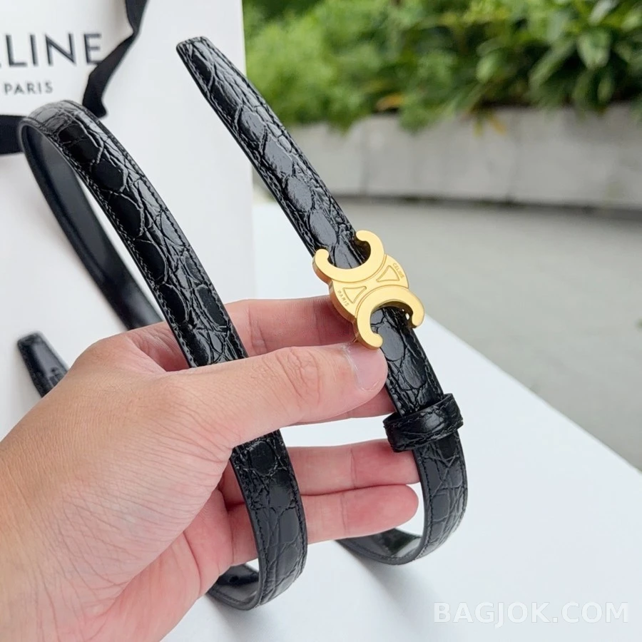 셀린느 셀린느 트리오페 1.8CM 악어 엠보 벨트 상세 이미지