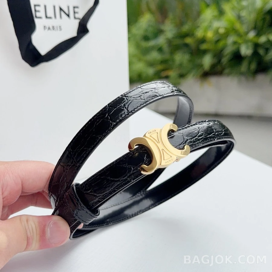 셀린느 셀린느 트리오페 1.8CM 악어 엠보 벨트 상세 이미지