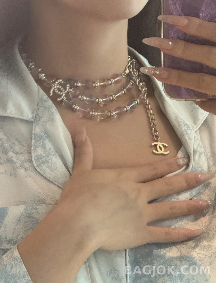 샤넬 샤넬 컬러 크리스탈 더블C 목걸이 상세 이미지