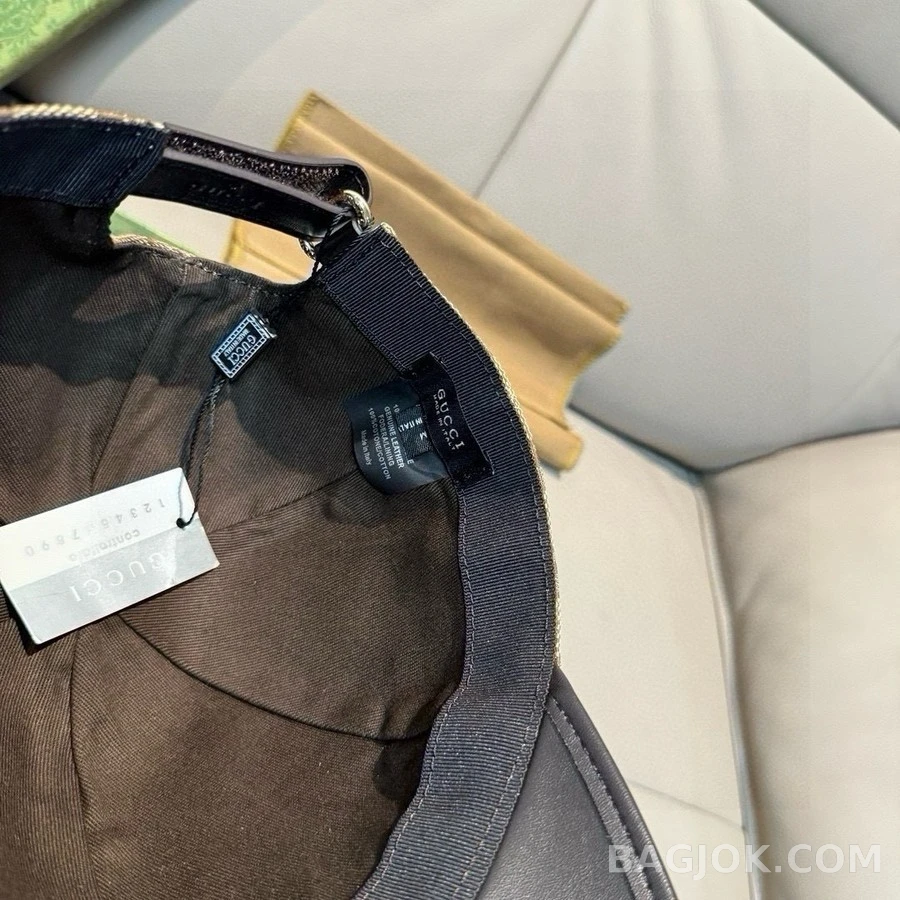 구찌 구찌 모노그램 가죽 배색 볼캡 상세 이미지