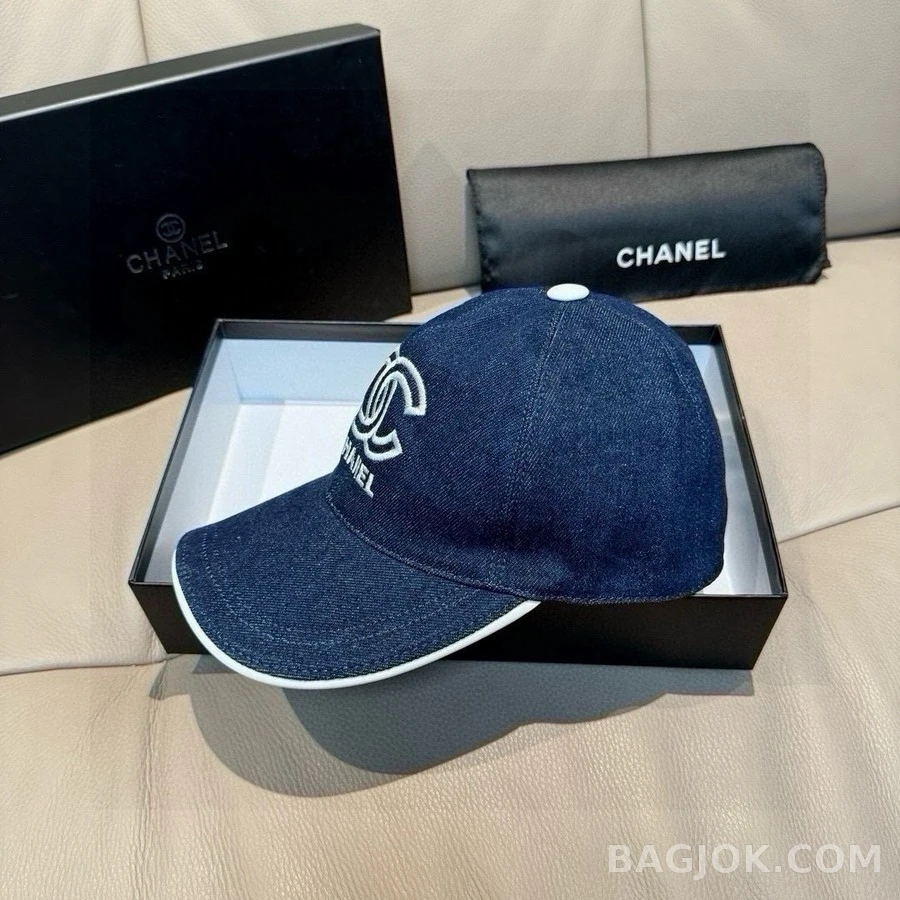 샤넬 샤넬 데님 더블 C 자수 볼캡 상세 이미지