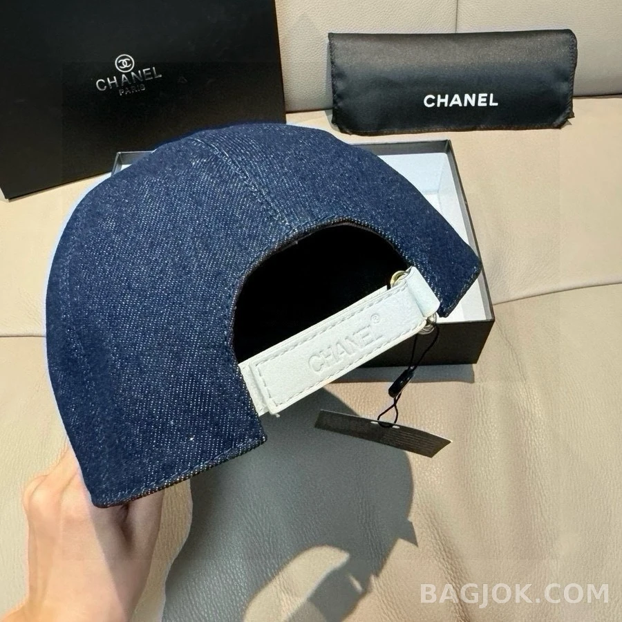 샤넬 샤넬 데님 더블 C 자수 볼캡 상세 이미지