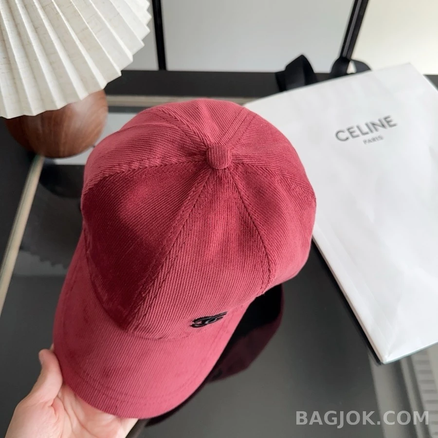 샤넬 샤넬 로고 코듀로이 볼캡 레드 상세 이미지