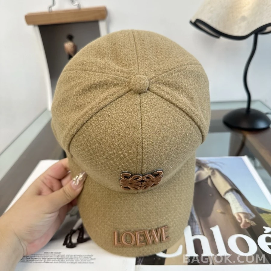 로에베 로에베 아나그램 로고 베이스볼 캡 브라운 상세 이미지