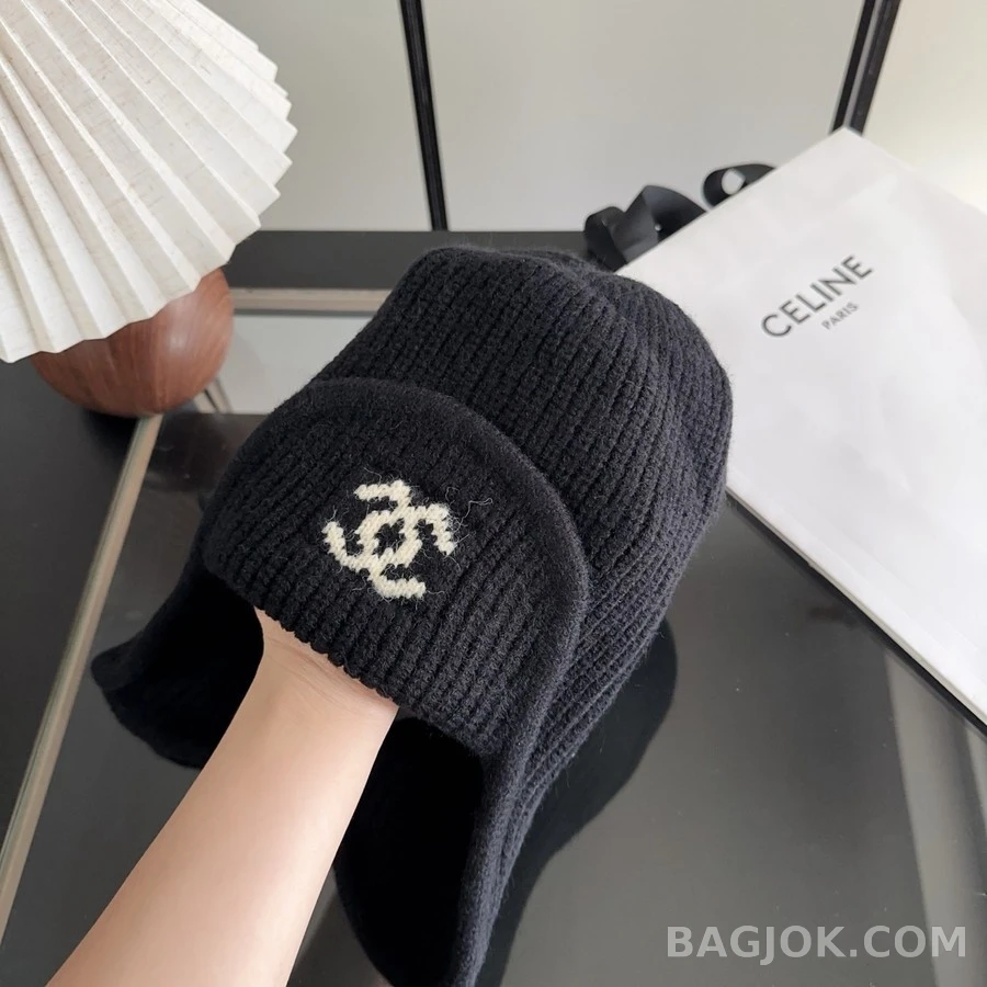 샤넬 샤넬 로고 니트 바라클라바 상세 이미지