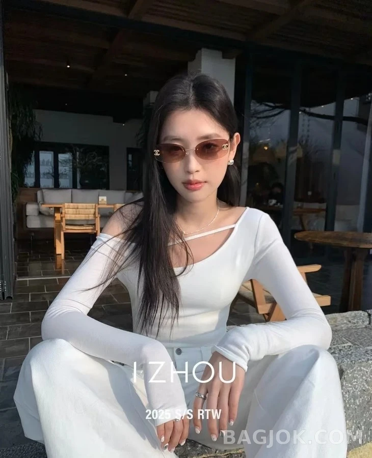 샤넬 샤넬 라인스톤 로고 림리스 선글라스 상세 이미지