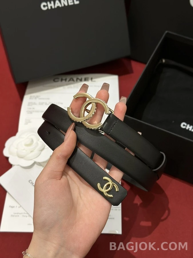 샤넬 샤넬 더블 C 로고 큐빅 벨트 상세 이미지