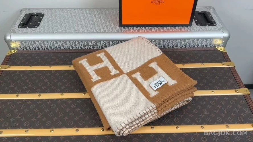 에르메스 에르메스 아발론 H 패턴 담요 상세 이미지