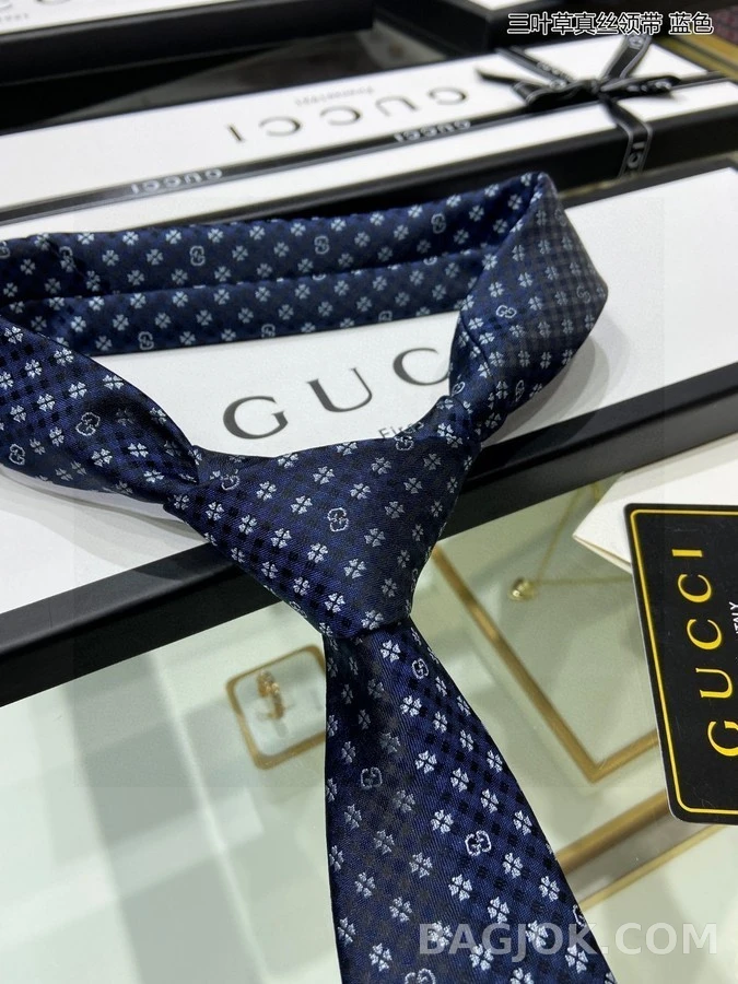 구찌 구찌 GG 로고 자카드 실크 넥타이 상세 이미지
