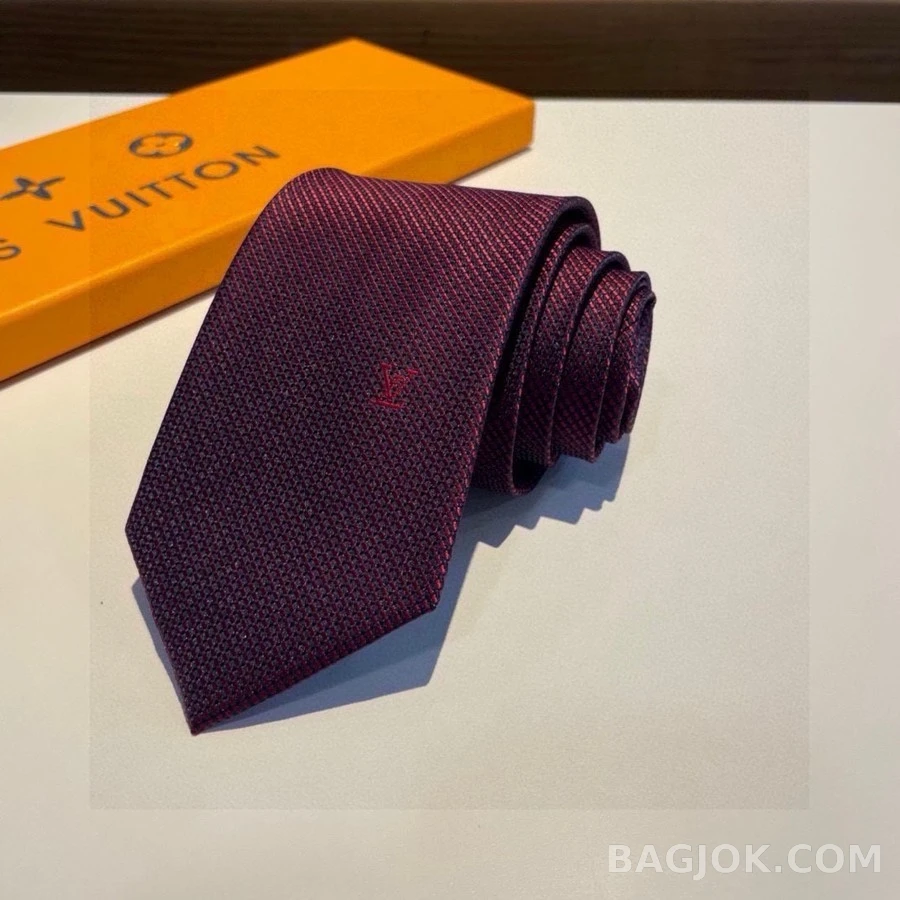루이비통 루이비통 V 로고 텍스처 넥타이 상세 이미지