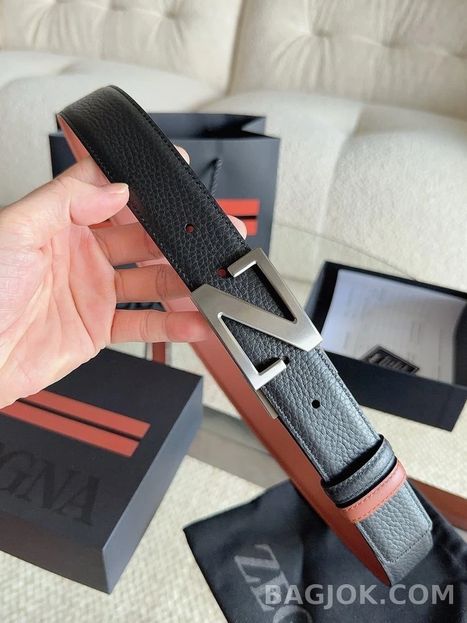 제냐 제냐 Z 로고 버클 양면 벨트 상세 이미지