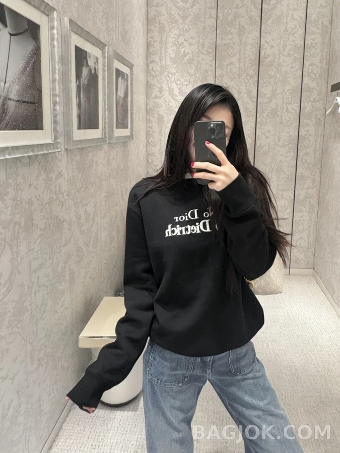 디올 디올 레터링 자수 맨투맨 상세 이미지