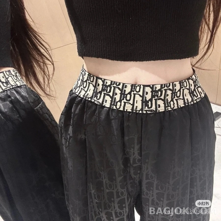 디올 디올 레터링 자카드 와이드 팬츠 상세 이미지