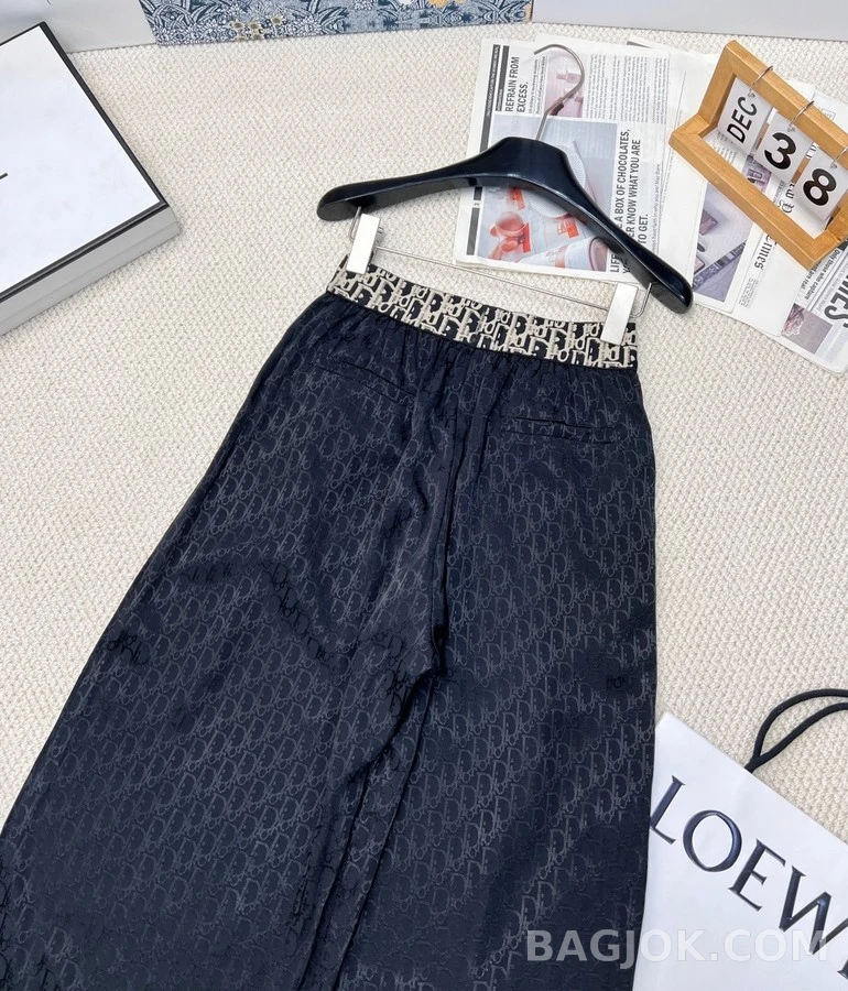 디올 디올 레터링 자카드 와이드 팬츠 상세 이미지