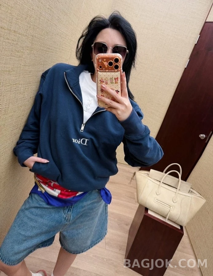 디올 디올 레터링 하프집업 맨투맨 상세 이미지