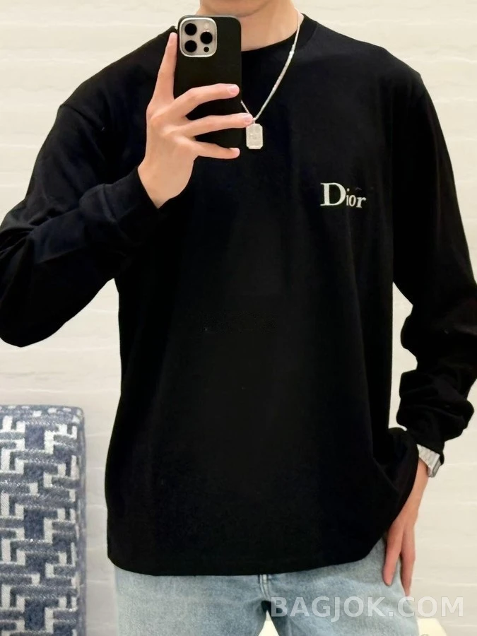 디올 디올 로고 루즈핏 긴팔 티셔츠 상세 이미지