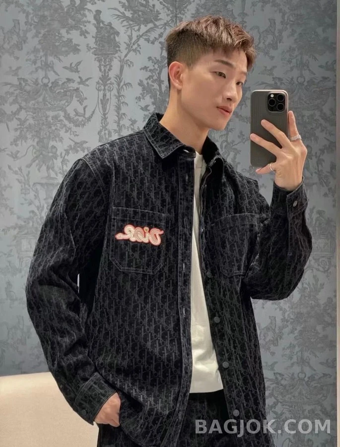 디올 디올 로고 오블리크 패턴 셔츠 상세 이미지