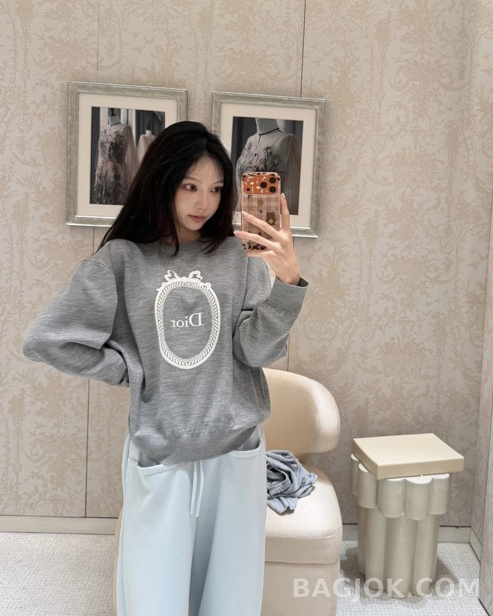 디올 디올 리본 프레임 자수 니트 상세 이미지