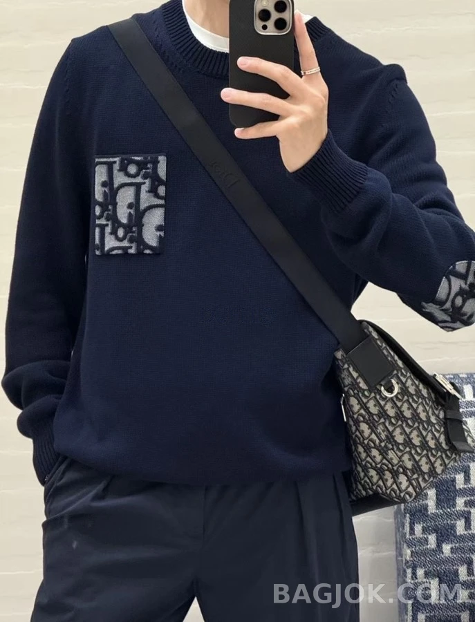 디올 디올 모노그램 자카드 패치 니트 상세 이미지