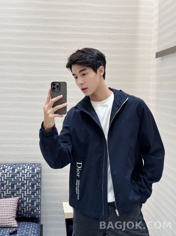 디올 디올 몽테인 로고 방풍 후드 집업 상세 이미지