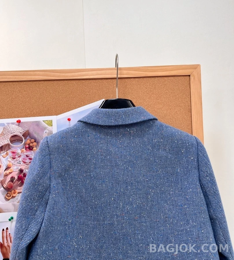 디올 디올 반짝이 숏 더블 버튼 블레이저 상세 이미지