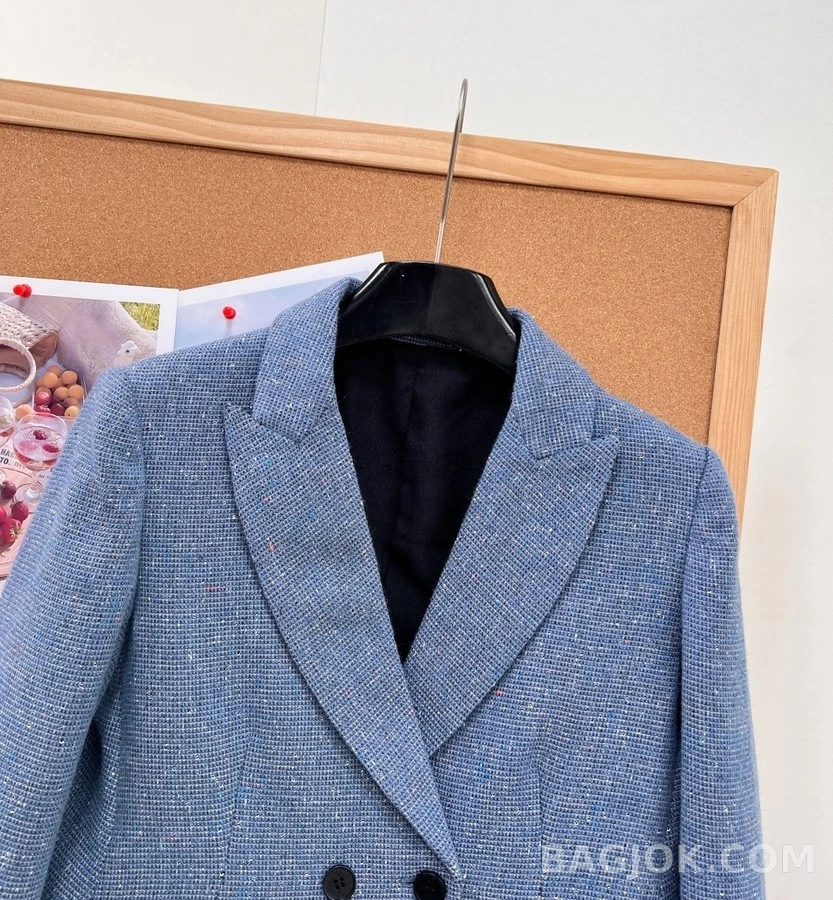 디올 디올 반짝이 숏 더블 버튼 블레이저 상세 이미지