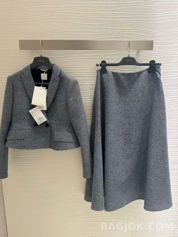 디올 디올 반짝이 숏 더블 버튼 블레이저 상세 이미지