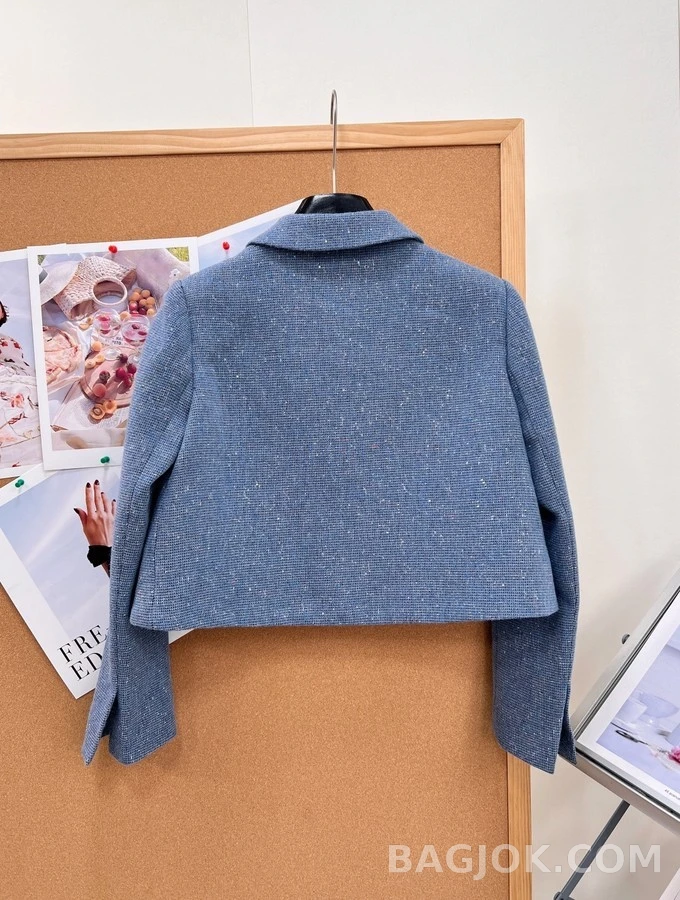 디올 디올 반짝이 숏 더블 버튼 블레이저 상세 이미지