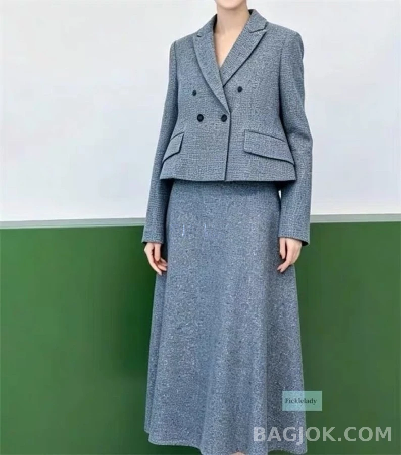 디올 디올 반짝이 숏 더블 버튼 블레이저 상세 이미지