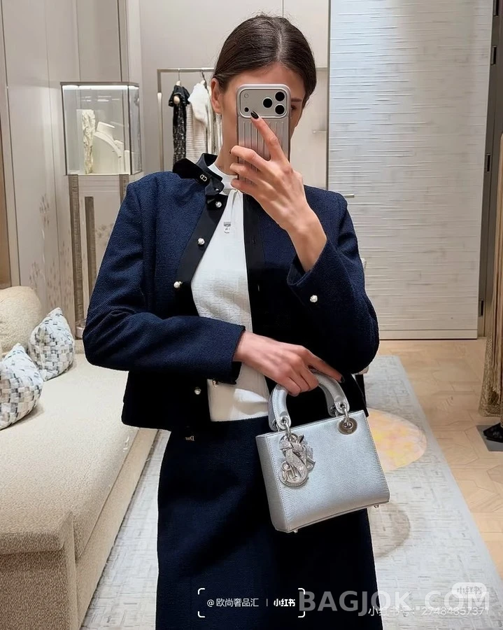 디올 디올 배색 트위드 자켓 상세 이미지