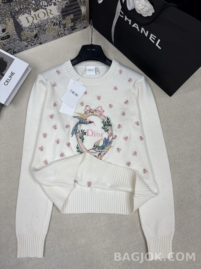 디올 디올 버드 플라워 자수 니트 상세 이미지