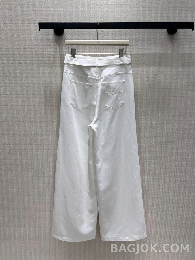 디올 디올 벌 자수 벨트 와이드 팬츠 상세 이미지