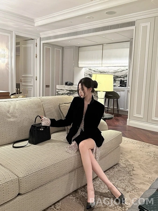 디올 디올 벨벳 스탠드넥 자켓 상세 이미지