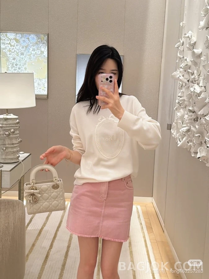 디올 디올 보우 자수 긴팔 티셔츠 상세 이미지