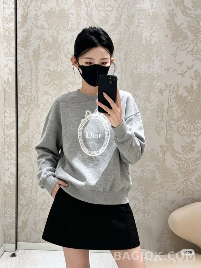 디올 디올 보우 프레임 자수 맨투맨 상세 이미지