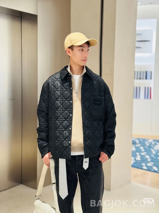 디올 디올 블랙 퀼팅 까나쥬 패치 오버셔츠 자켓 상세 이미지