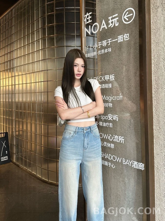 디올 디올 빈티지 워싱 자수 스트레이트 데님 팬츠 상세 이미지