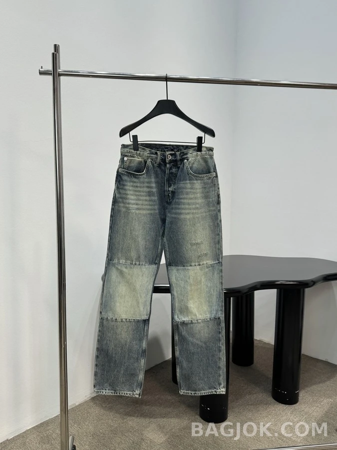 디올 디올 빈티지 워싱 패치워크 데님 팬츠 상세 이미지