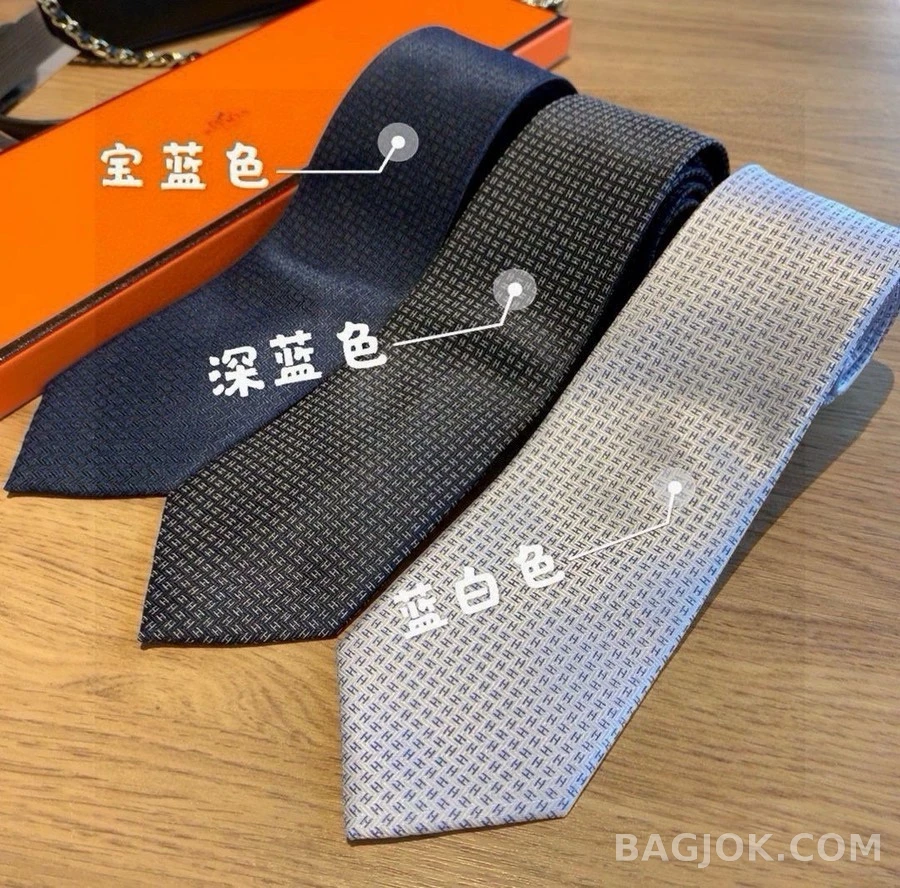 에르메스 에르메스 마이크로 패턴 실크 넥타이 상세 이미지