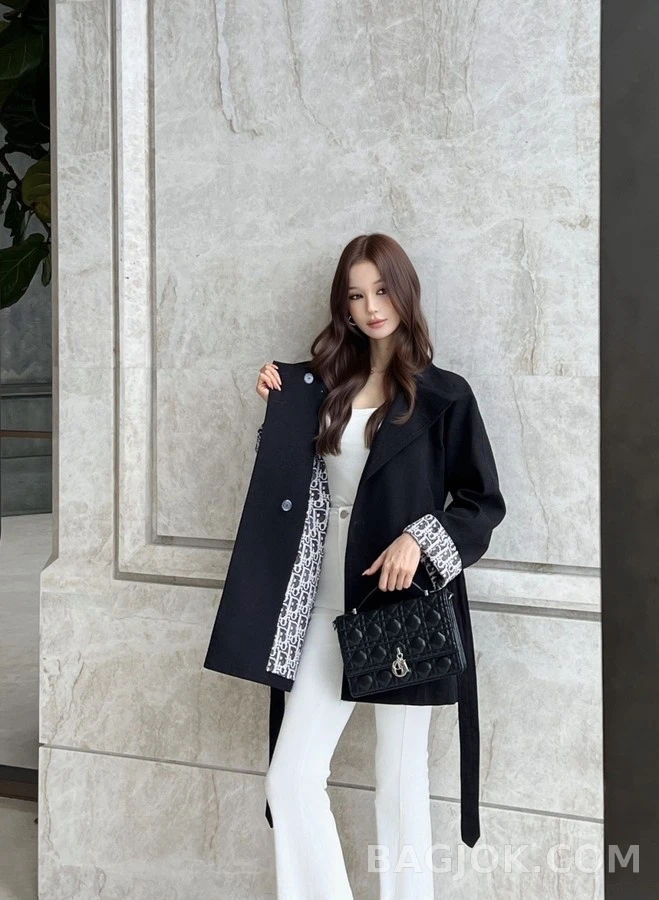 디올 디올 스탠드넥 금장 버튼 코트 상세 이미지