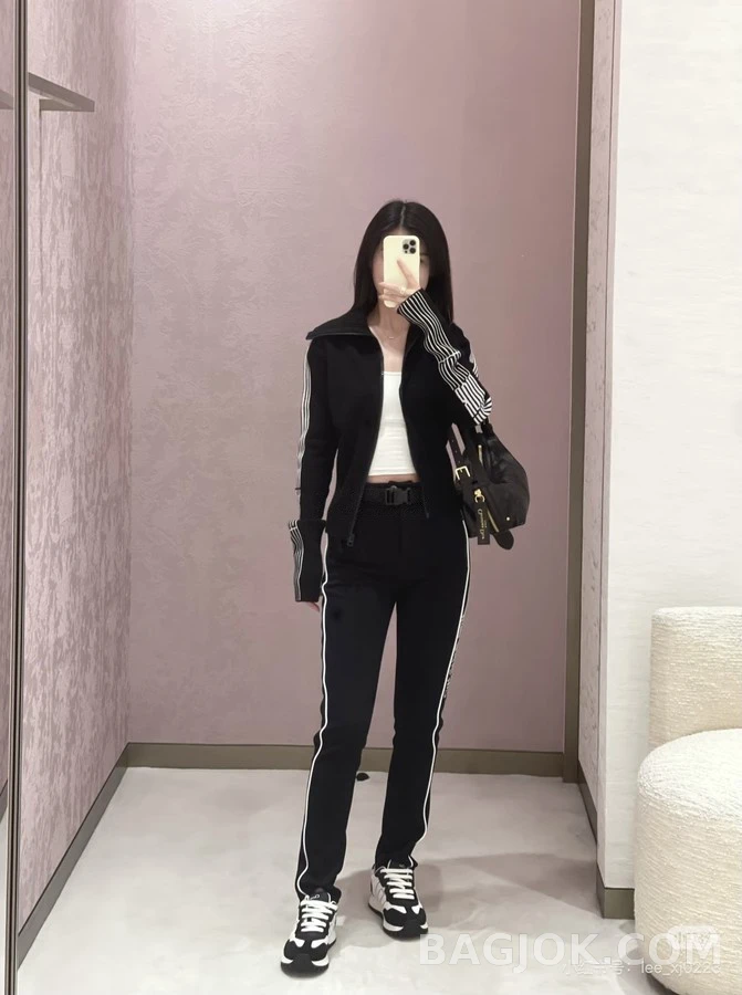 디올 디올 스트라이프 로고 울 집업 가디건 상세 이미지