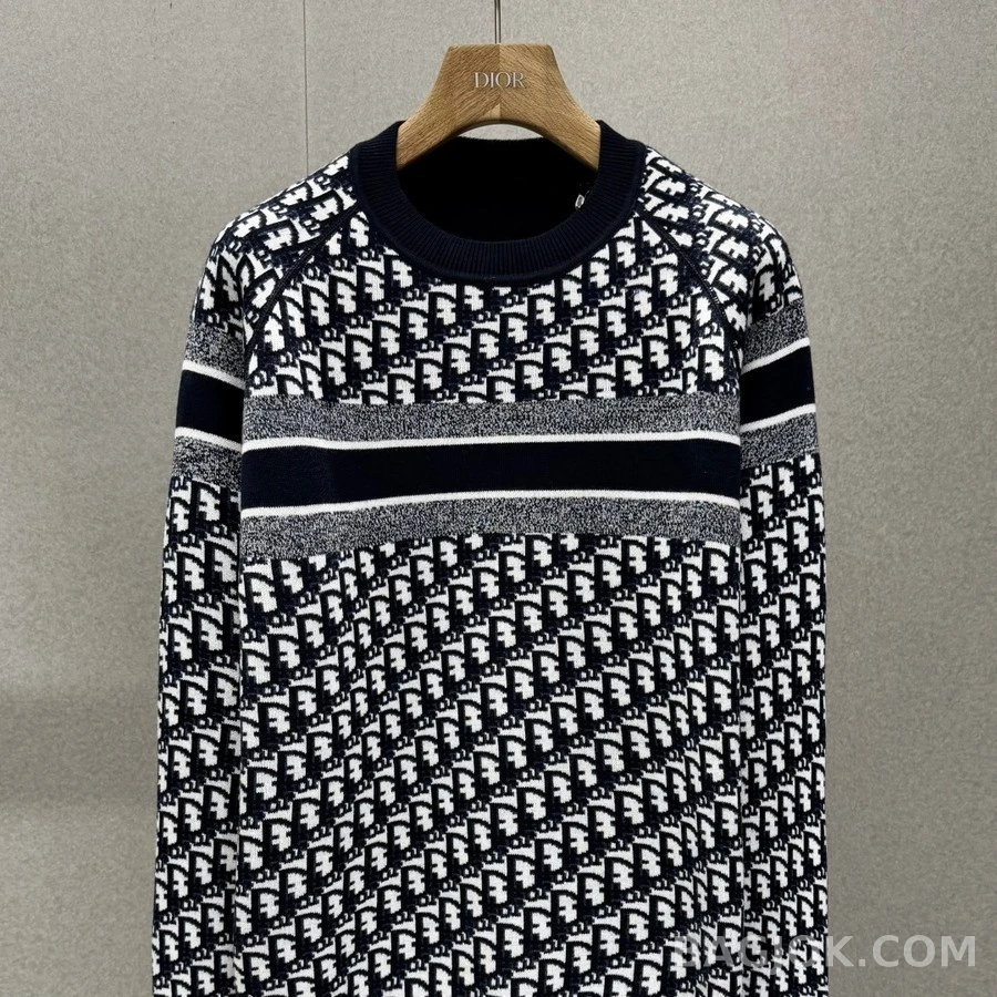 디올 디올 스트라이프 자카드 리버서블 니트 상세 이미지