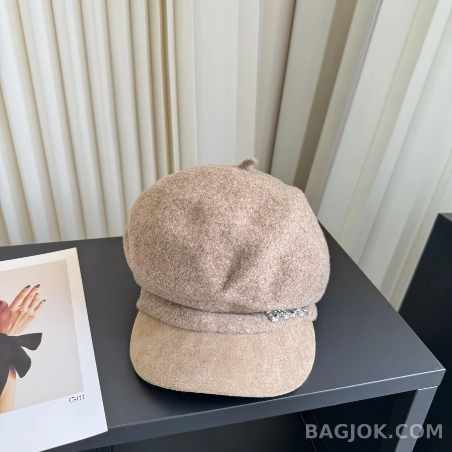 디올 디올 큐빅 로고 뉴스보이 캡 상세 이미지