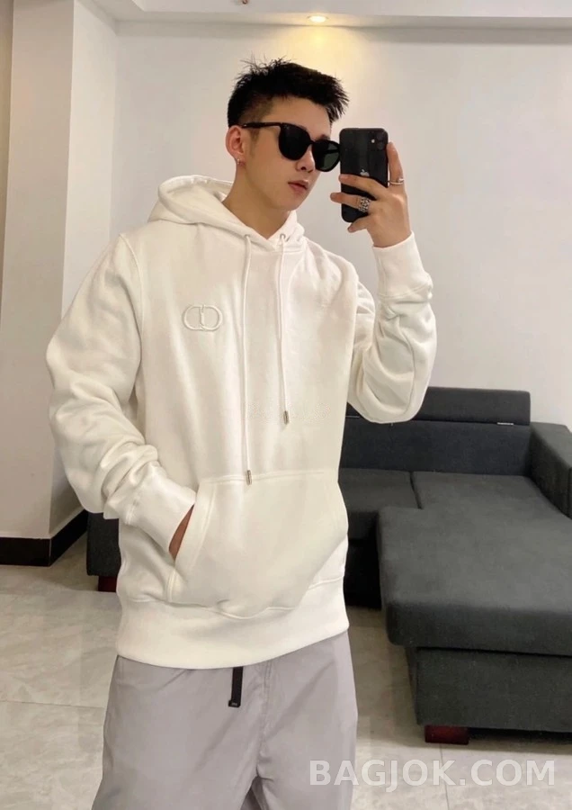 디올 디올 아이콘 자수 후드 티셔츠 상세 이미지
