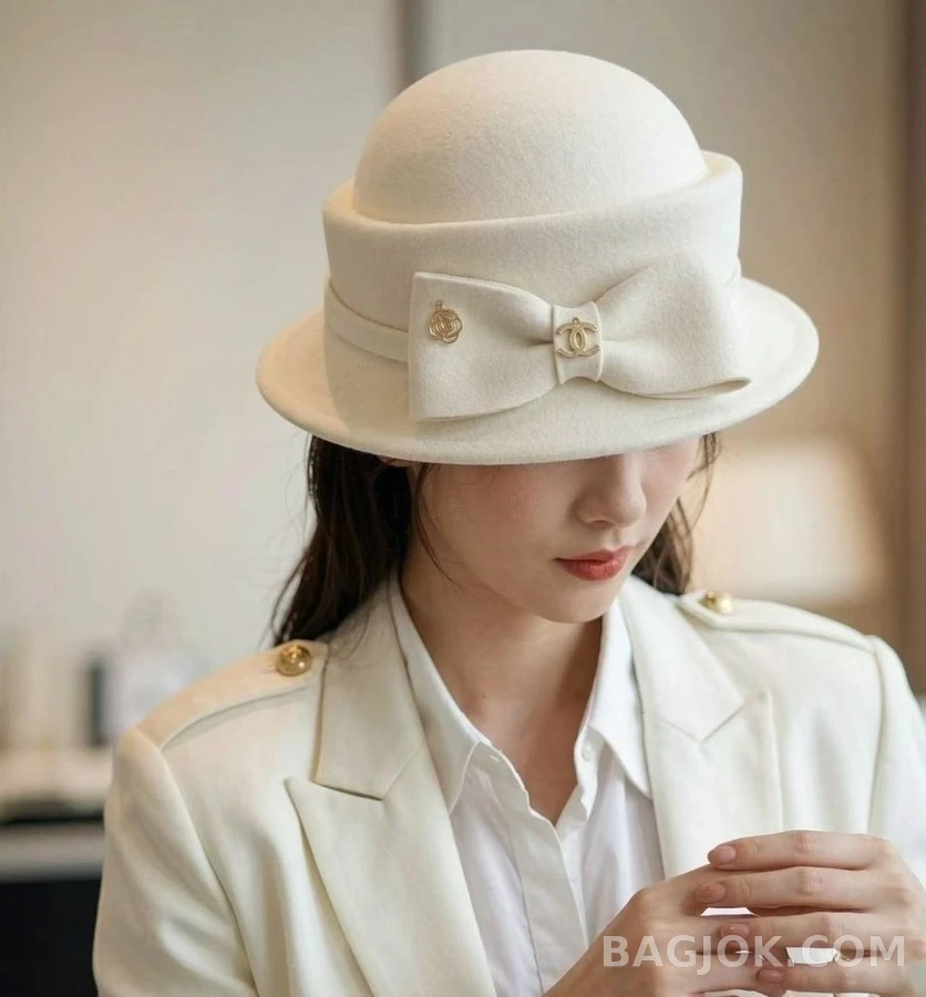 샤넬 샤넬 캐시미어 보우 버킷햇 상세 이미지