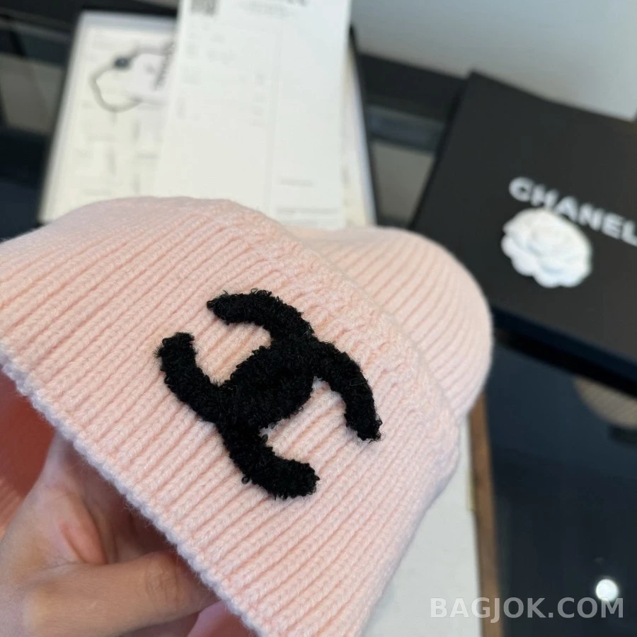 샤넬 샤넬 로고 비니 핑크 상세 이미지