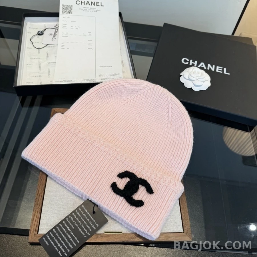샤넬 샤넬 로고 비니 핑크 상세 이미지