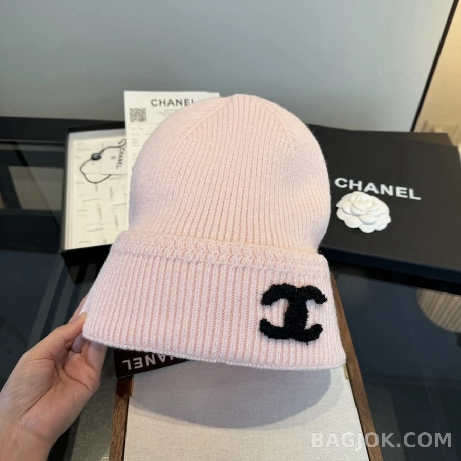 샤넬 샤넬 로고 비니 핑크 상세 이미지