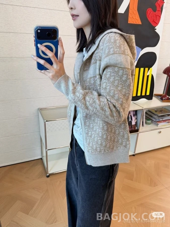디올 디올 오블리크 자카드 양면 후드 집업 상세 이미지